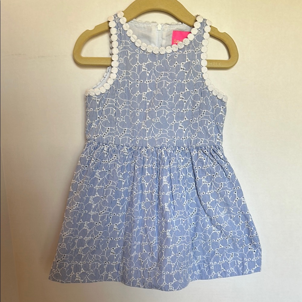Lilly Pulitzer Eyelet Blue and White Kids Dress